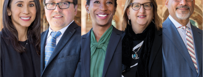 A collage of (from left to right) Adriana Galván, Miguel García-Garibay, Tracy Johnson, Alexandra Minna Stern and Abel Valenzuela.