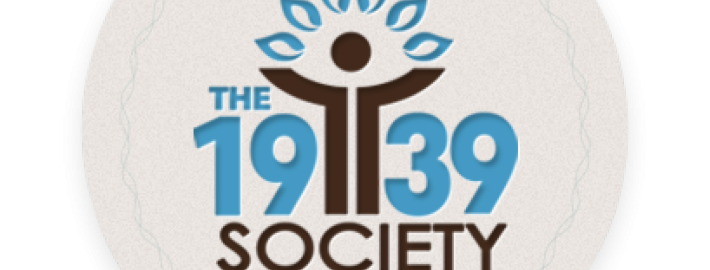 A circular logo that reads "The 1939 Society," who helped establish the first chair in holocaust studies at an American public university.