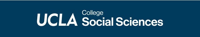 A blue banner with white font that reads, "UCLA College Social Sciences."