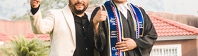Jonathan Valenzuela Mejia, right, and father giving a thumbs-up