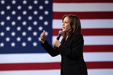 Kamala Harris speaking with attendees at the 2019 National Forum on Wages and Working People hosted by the Center for the American Progress Action Fund and the SEIU at the Enclave in Las Vegas, Nevada.