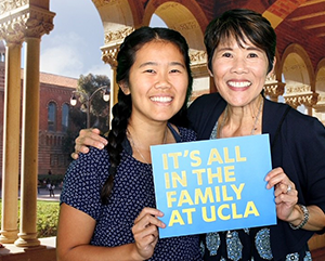 Janice and her daughter at UCLA Bruin Family Weekend.