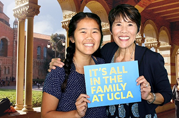 Janice and her daughter at UCLA Bruin Family Weekend.