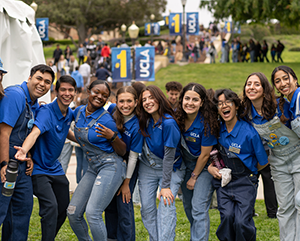 Ten UCLA students gather for a group photo.