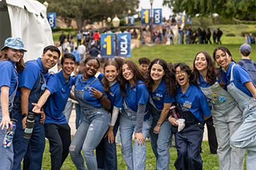 Ten UCLA students gather for a group photo.