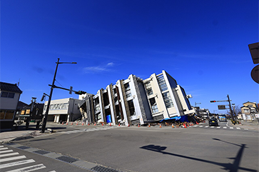 A collapsed building in Wajima City, Japan, following the Jan. 1, 2024, Noto earthquake.