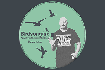 a green record label with Adam Bradley and birds