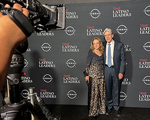 UCLA’s Chancellor-designate Julio Frenk (right) alongside his wife, Felicia Knaul (center), at Time magazine’s Latino leaders gala in Los Angeles on Oct. 24.