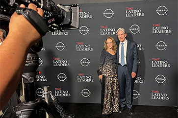 UCLA’s Chancellor-designate Julio Frenk (right) alongside his wife, Felicia Knaul (center), at Time magazine’s Latino leaders gala in Los Angeles on Oct. 24.