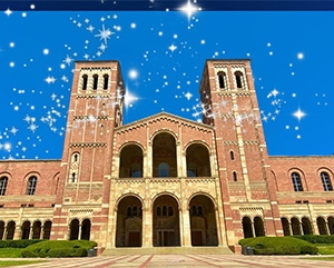 Royce Hall with sparkles.