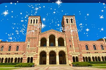 Royce Hall with sparkles.