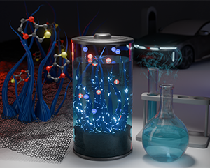 Illustration of a PEDOT film on a graphene sheet that can be used in supercapacitors to store large amounts of energy.