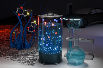 Illustration of a PEDOT film on a graphene sheet that can be used in supercapacitors to store large amounts of energy.