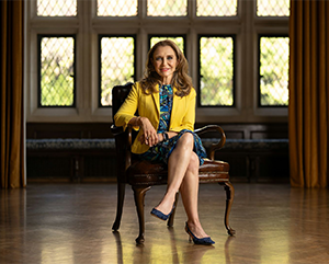 Felicia Marie Knaul, photographed in the Kerckhoff Grand Salon.