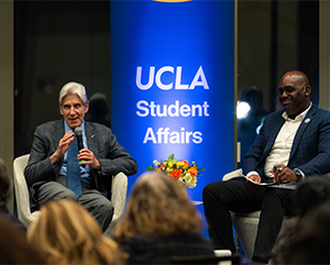 UCLA Chancellor Julio Frenk and Vice Chancellor for Student Affairs Monroe Gorden Jr.