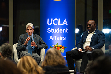 UCLA Chancellor Julio Frenk and Vice Chancellor for Student Affairs Monroe Gorden Jr.