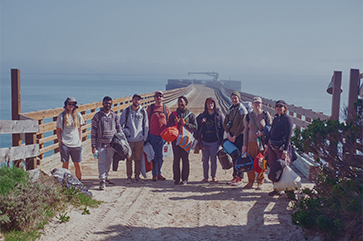 Vetri Nathan (second from left), a professor of European languages and transcultural studies, with graduate students in his environmental humanities course.