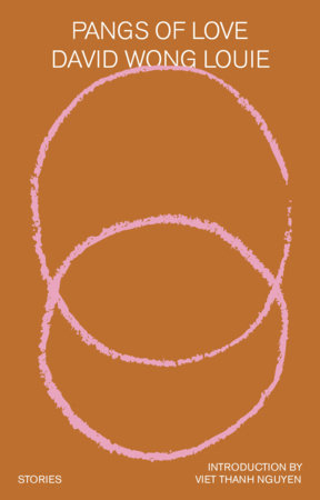 Pangs of Love cover with two pink circles on a brown background