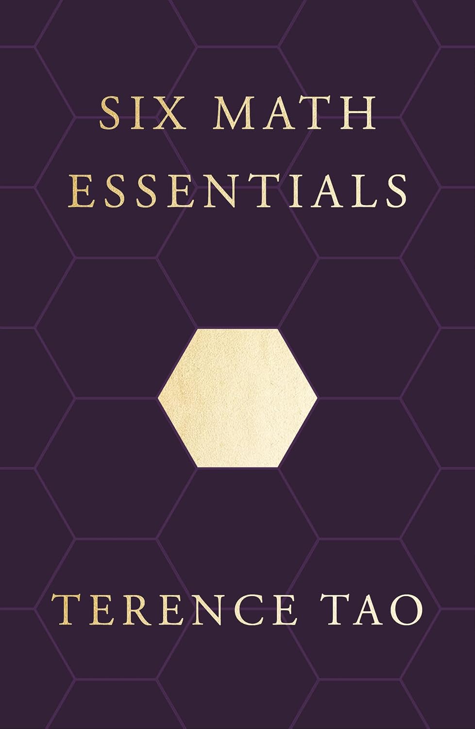 book cover of SIx Math Essentials with a light colored hexagon in a grid